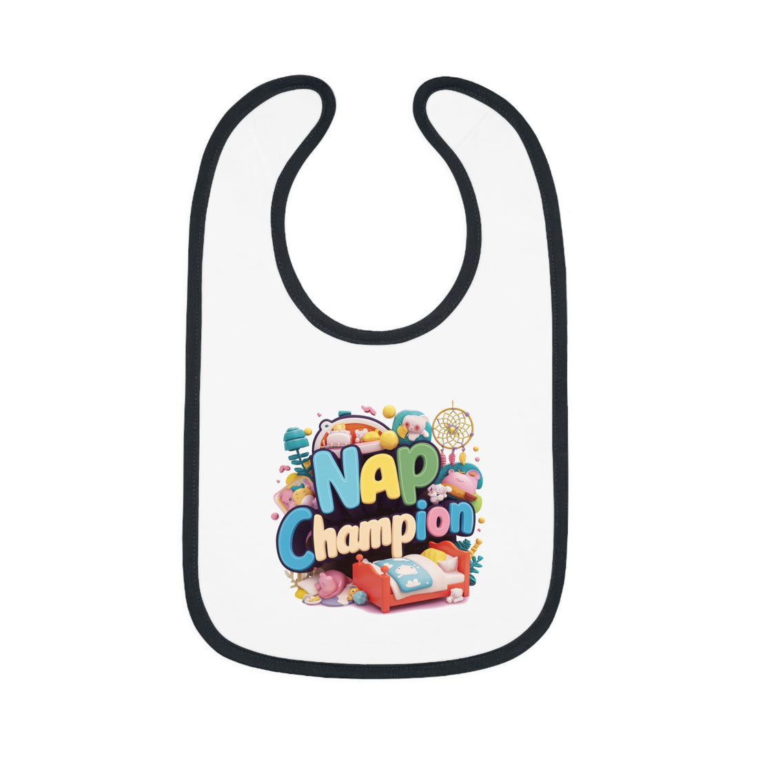 "Nap champion" Baby Contrast Trim Jersey Bib