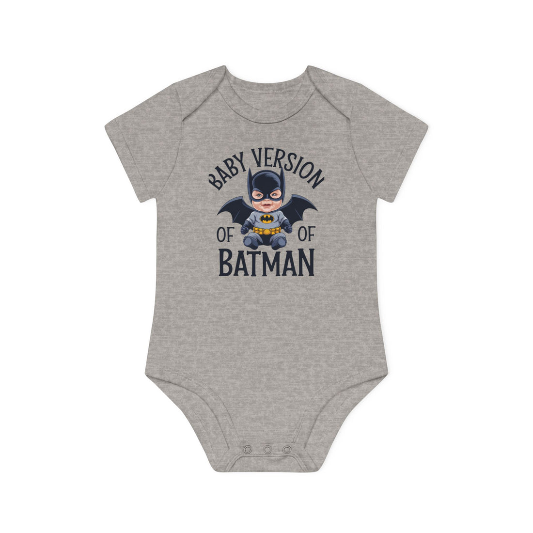 "Baby version of batman" Baby Organic Short Sleeve Bodysuit