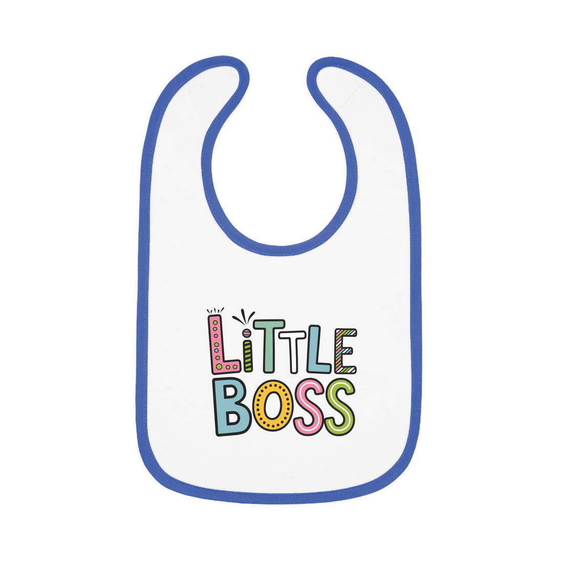 "Little boss" Baby Contrast Trim Jersey Bib