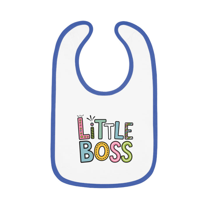 "Little boss" Baby Contrast Trim Jersey Bib