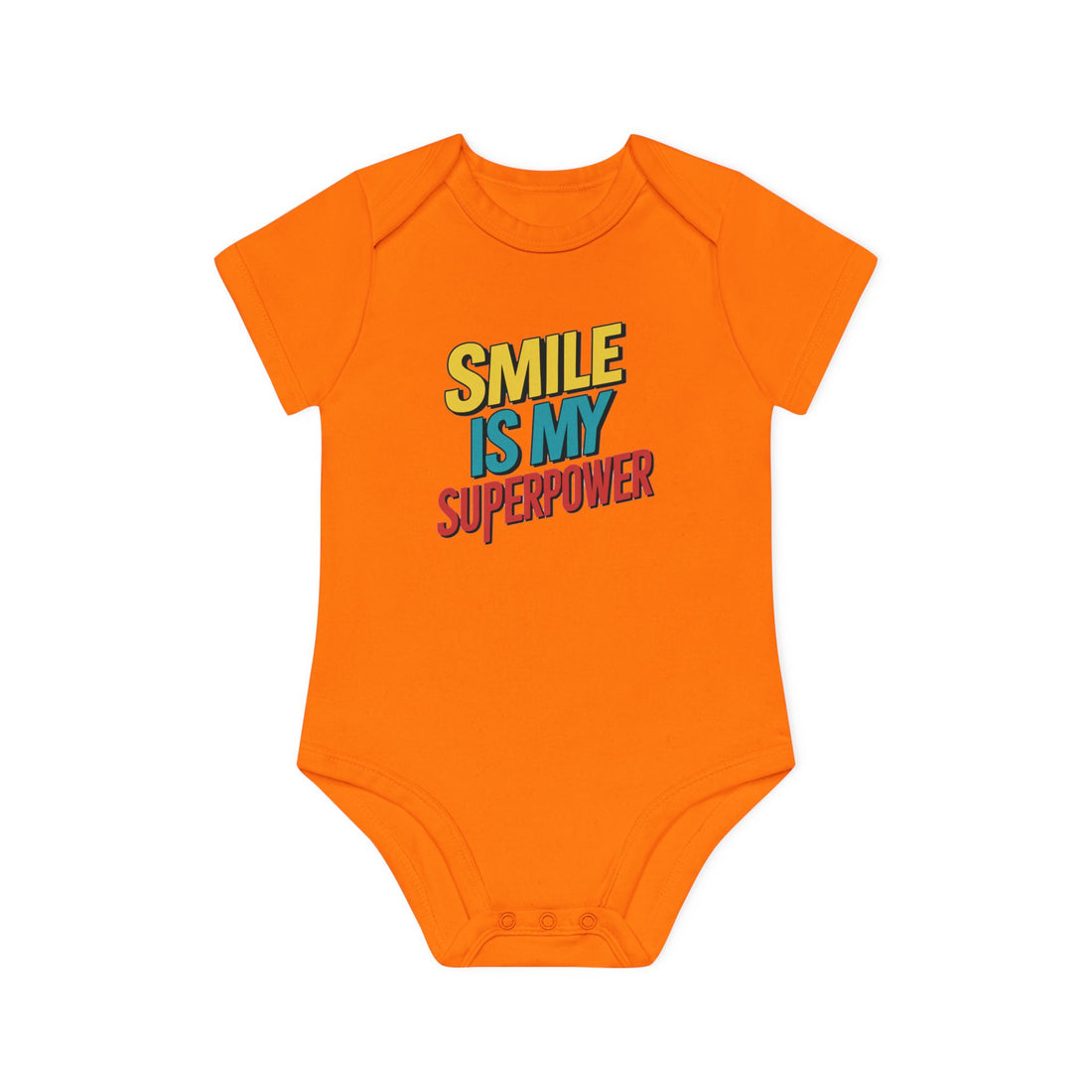 "Smile is my superpower" Baby Organic Short Sleeve Bodysuit