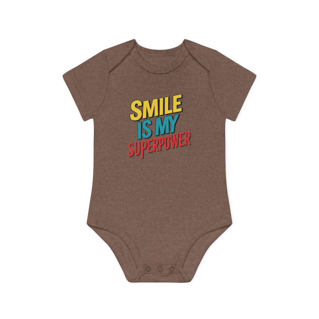 "Smile is my superpower" Baby Organic Short Sleeve Bodysuit