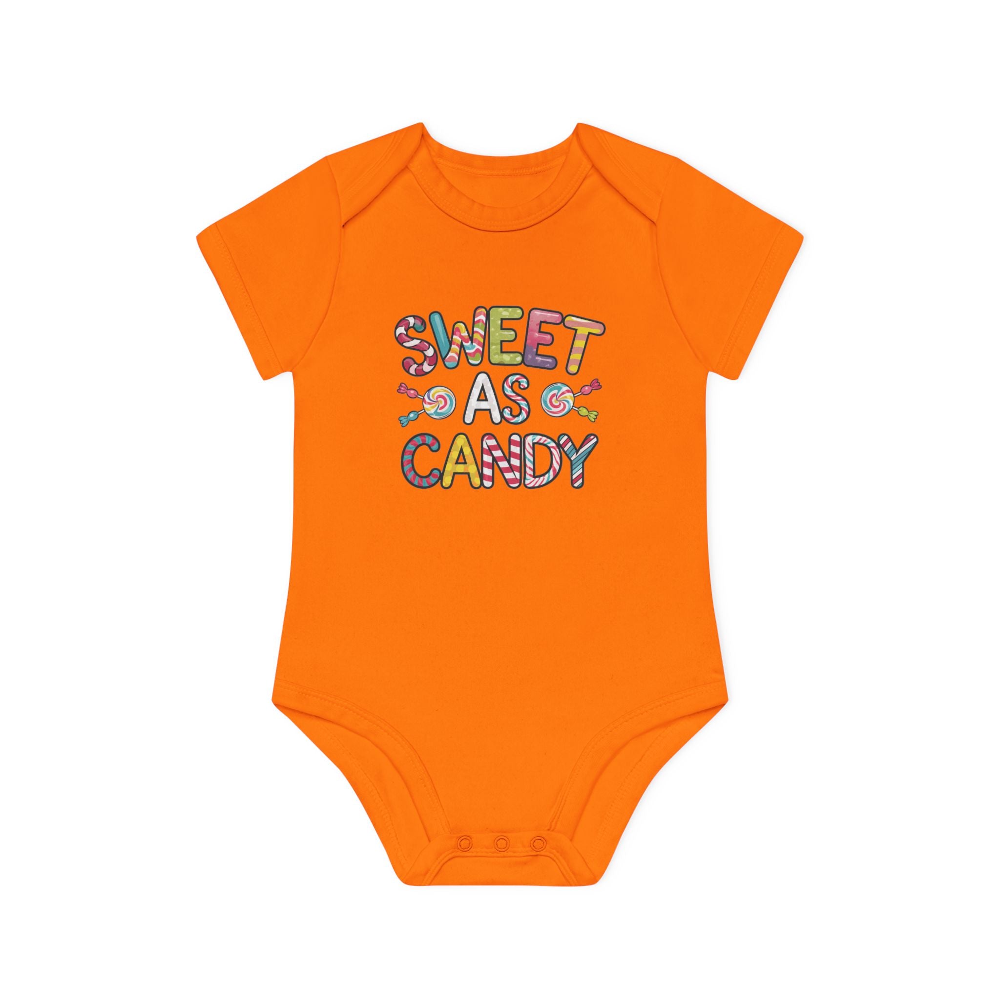 "Sweet as candy" Baby Organic Short Sleeve Bodysuit