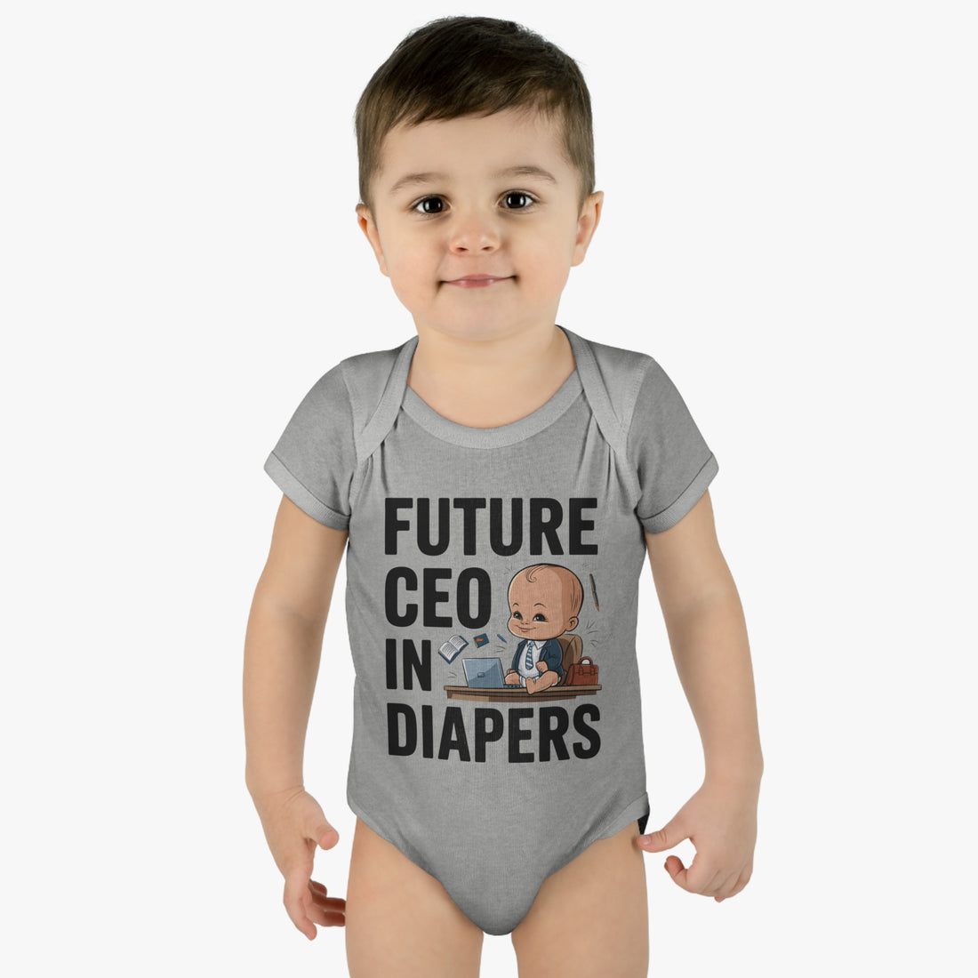 "Future CEO in diapers" Infant Baby Rib Bodysuit