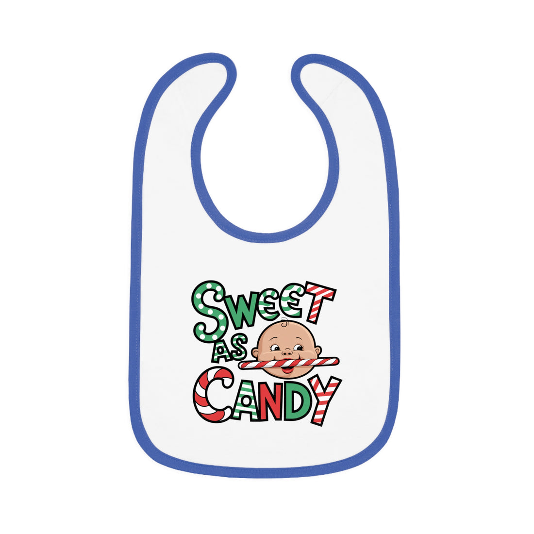 "Sweet as candy" Baby Contrast Trim Jersey Bib