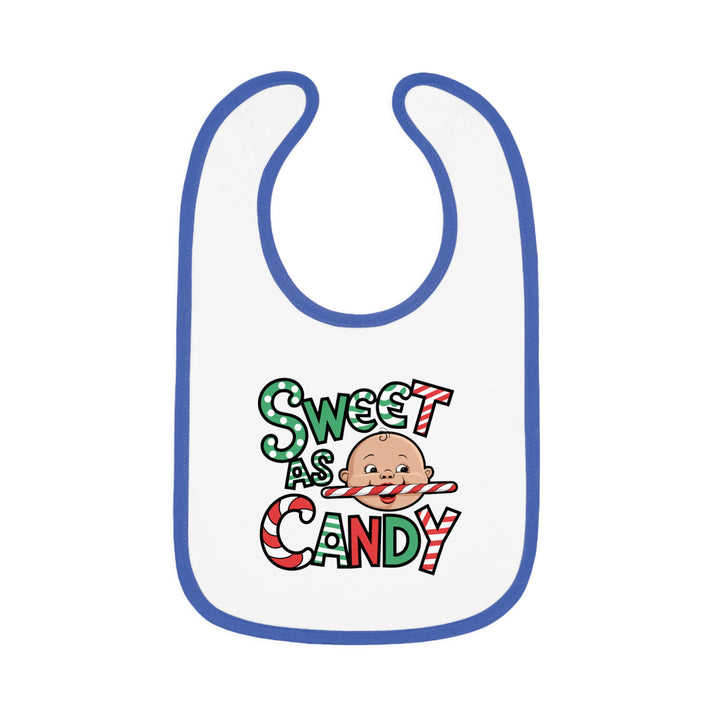 "Sweet as candy" Baby Contrast Trim Jersey Bib