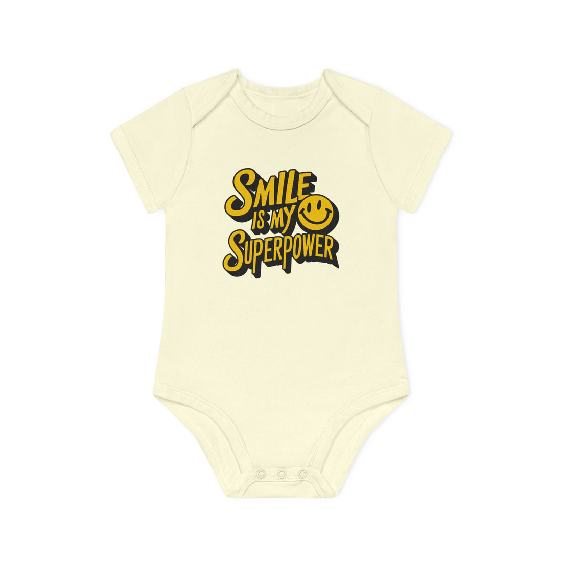 "Smile is my superpower" Baby Organic Short Sleeve Bodysuit