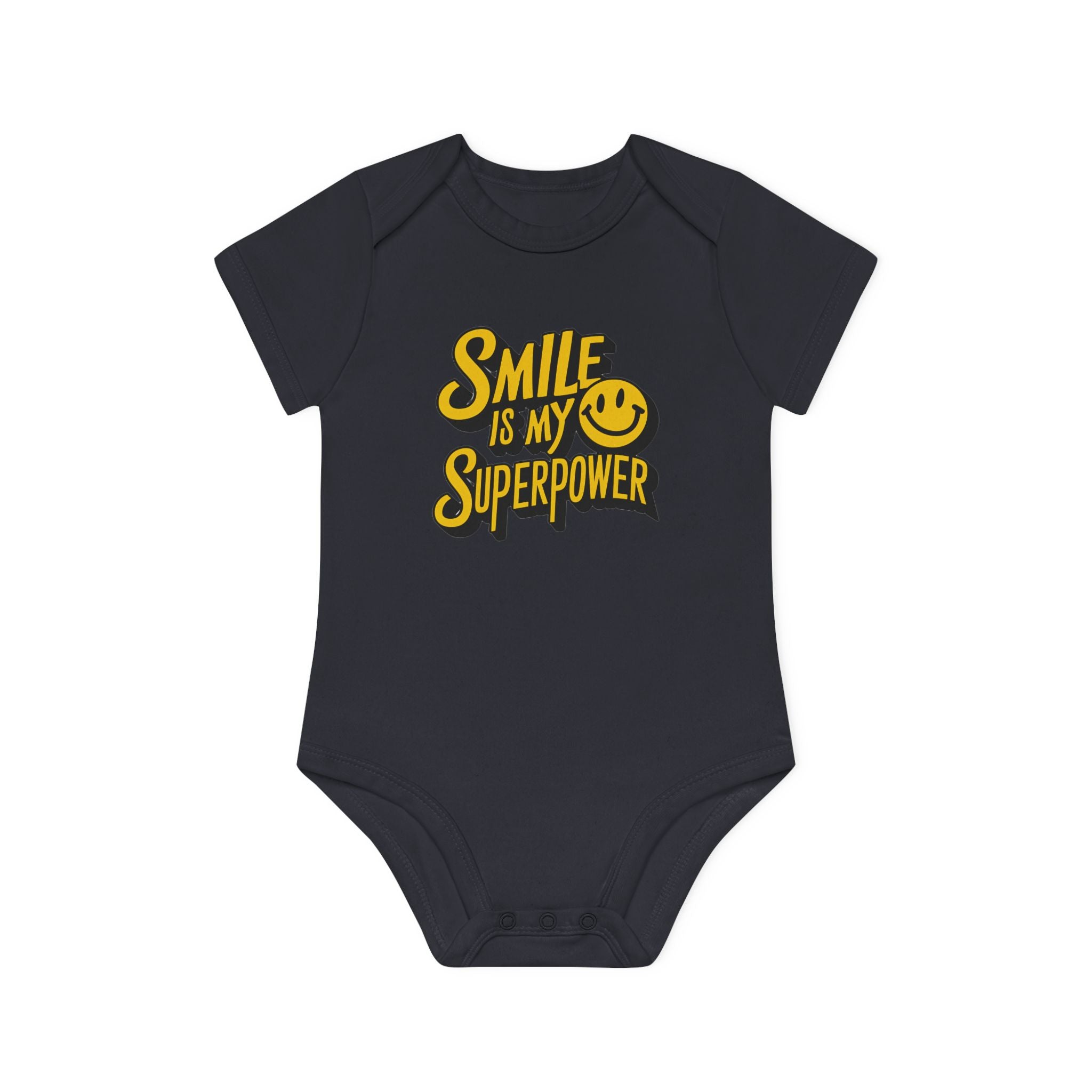 "Smile is my superpower" Baby Organic Short Sleeve Bodysuit