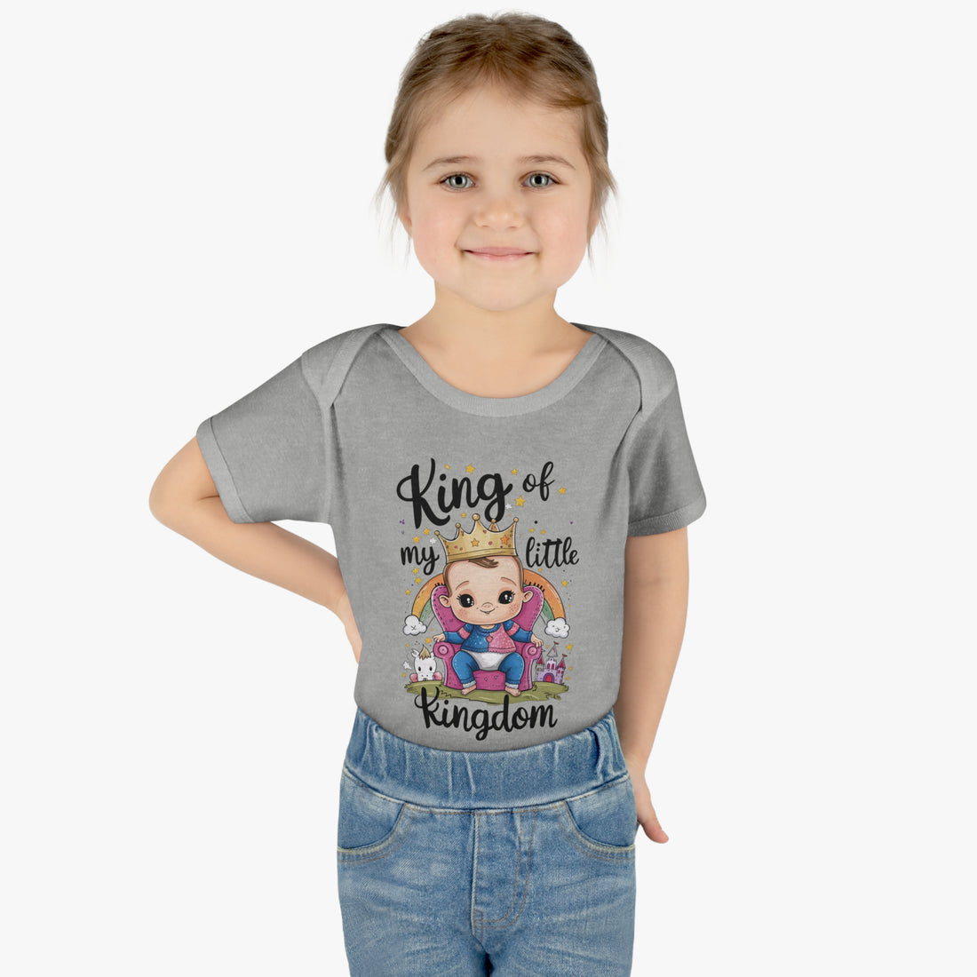 "King of my little kingdom" Infant Baby Rib Bodysuit