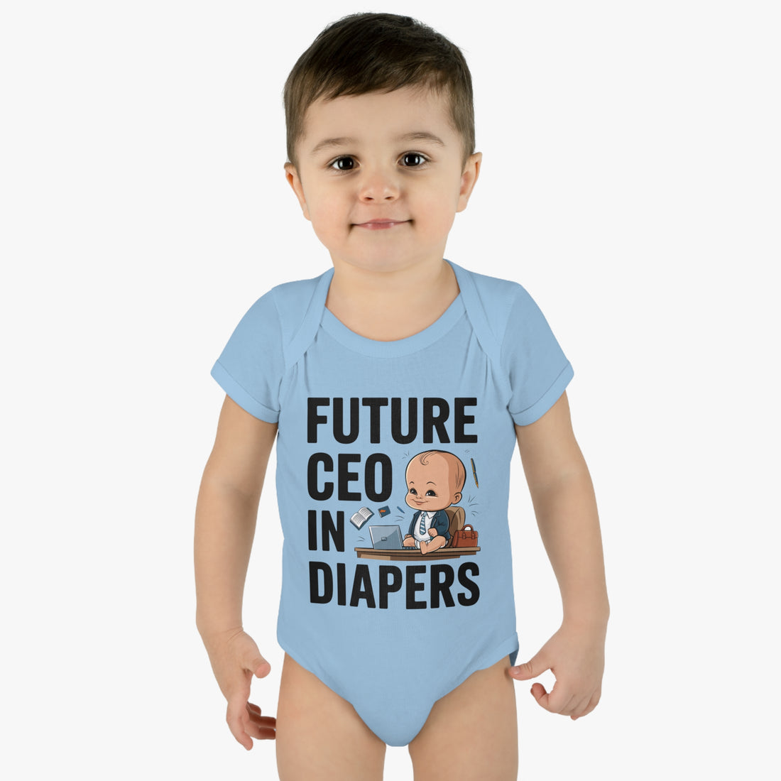 "Future CEO in diapers" Infant Baby Rib Bodysuit