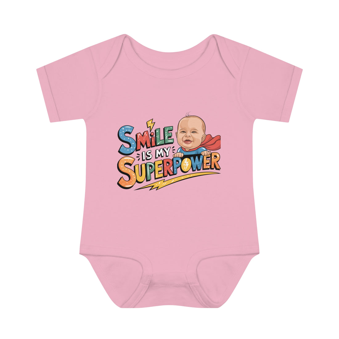 "Smile is my Superpower" Infant Baby Rib Bodysuit