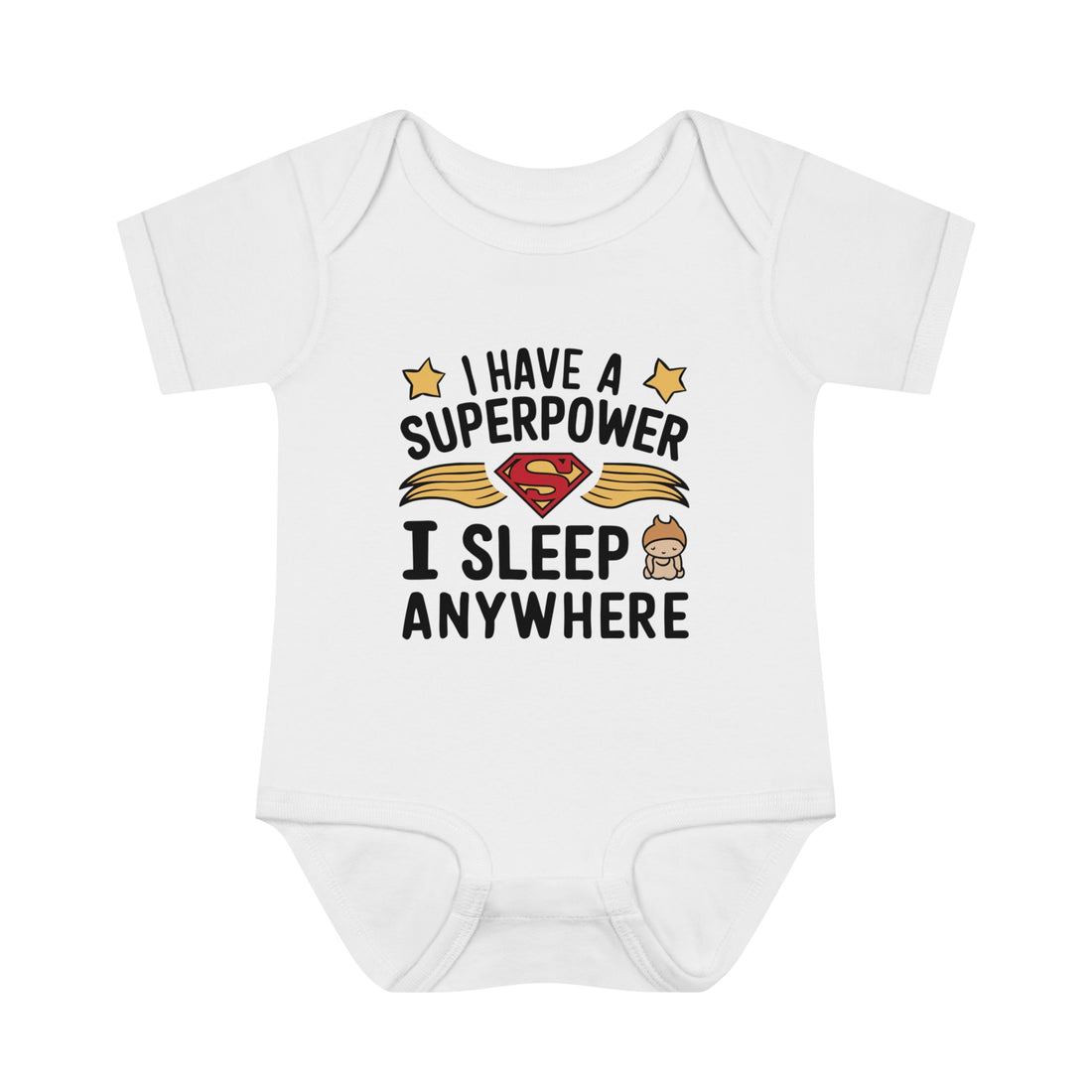 "I have a superpower I sleep anywhere" Infant Baby Rib Bodysuit