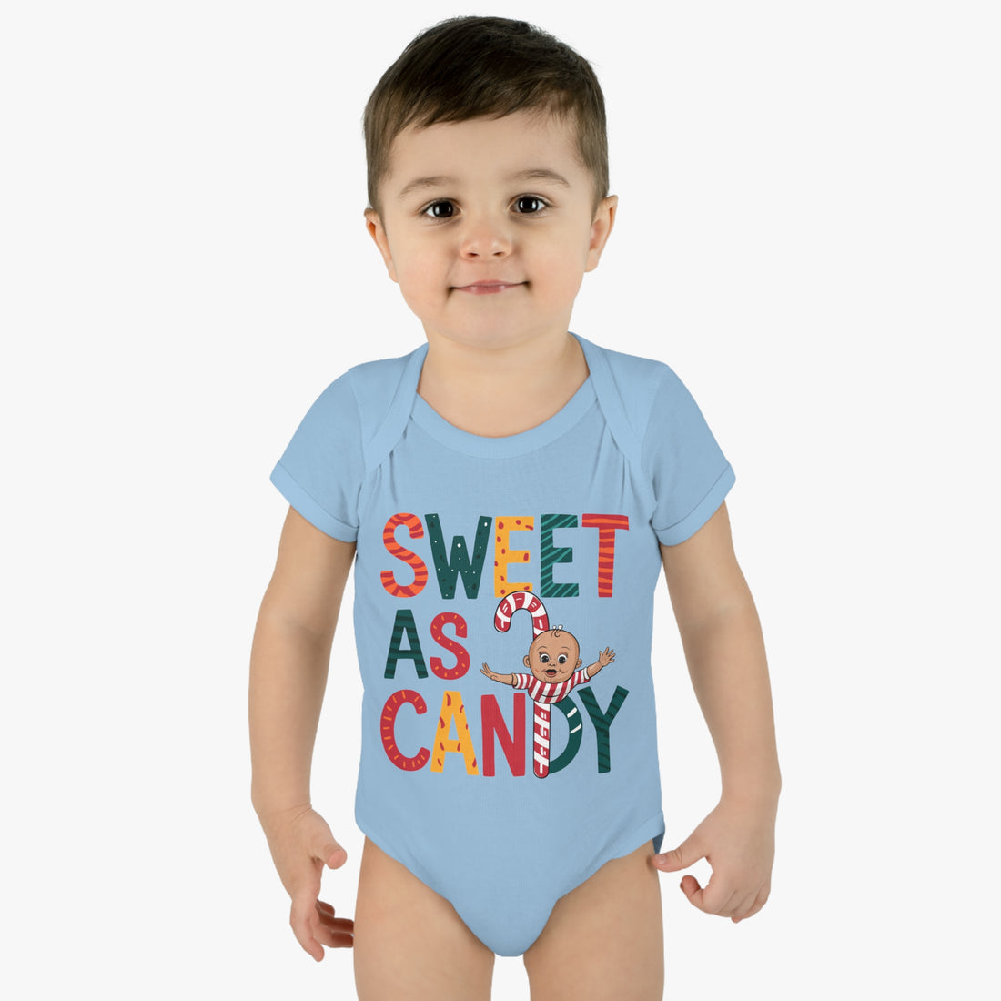 "Sweet as candy" Infant Baby Rib Bodysuit