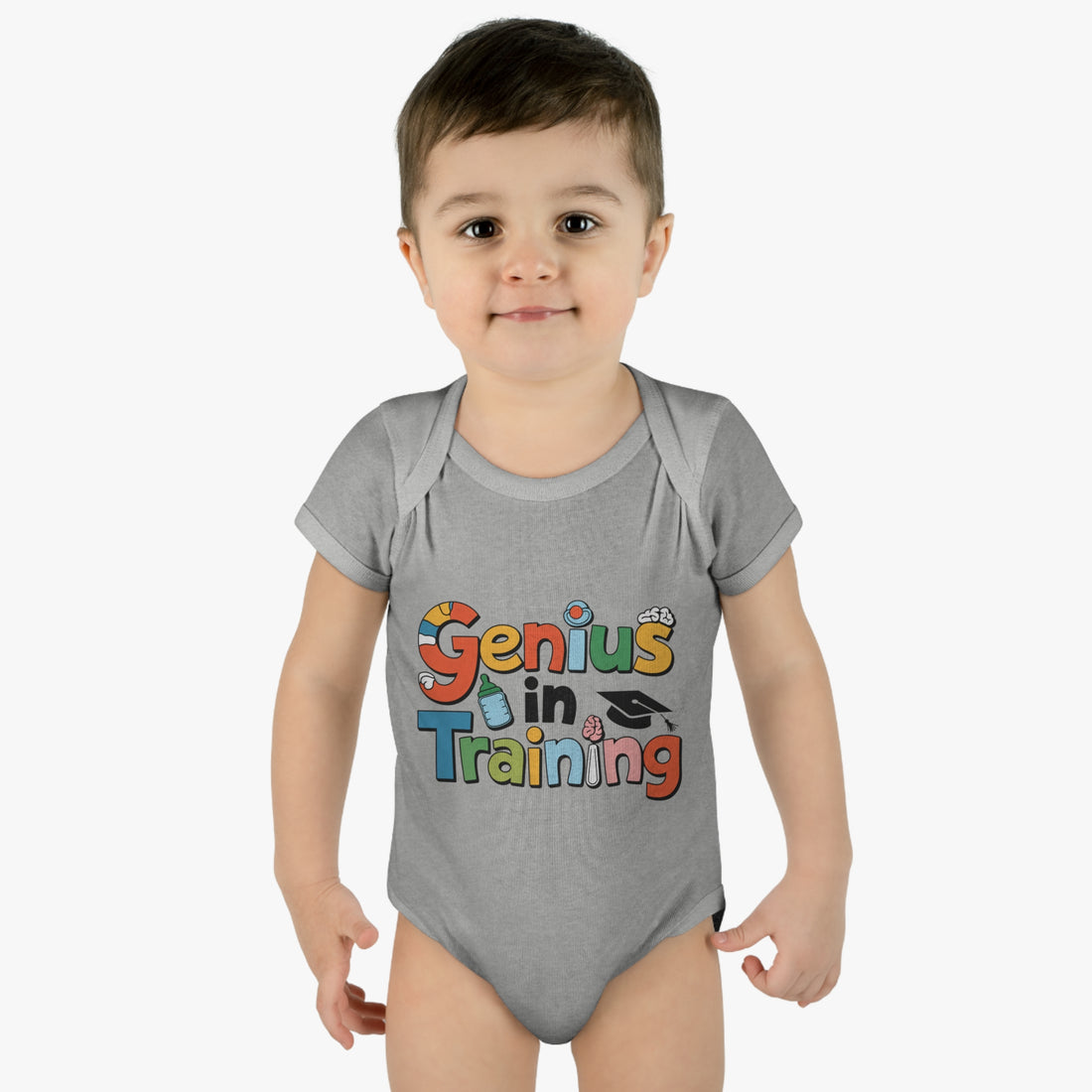 "Genius in training" Infant Baby Rib Bodysuit