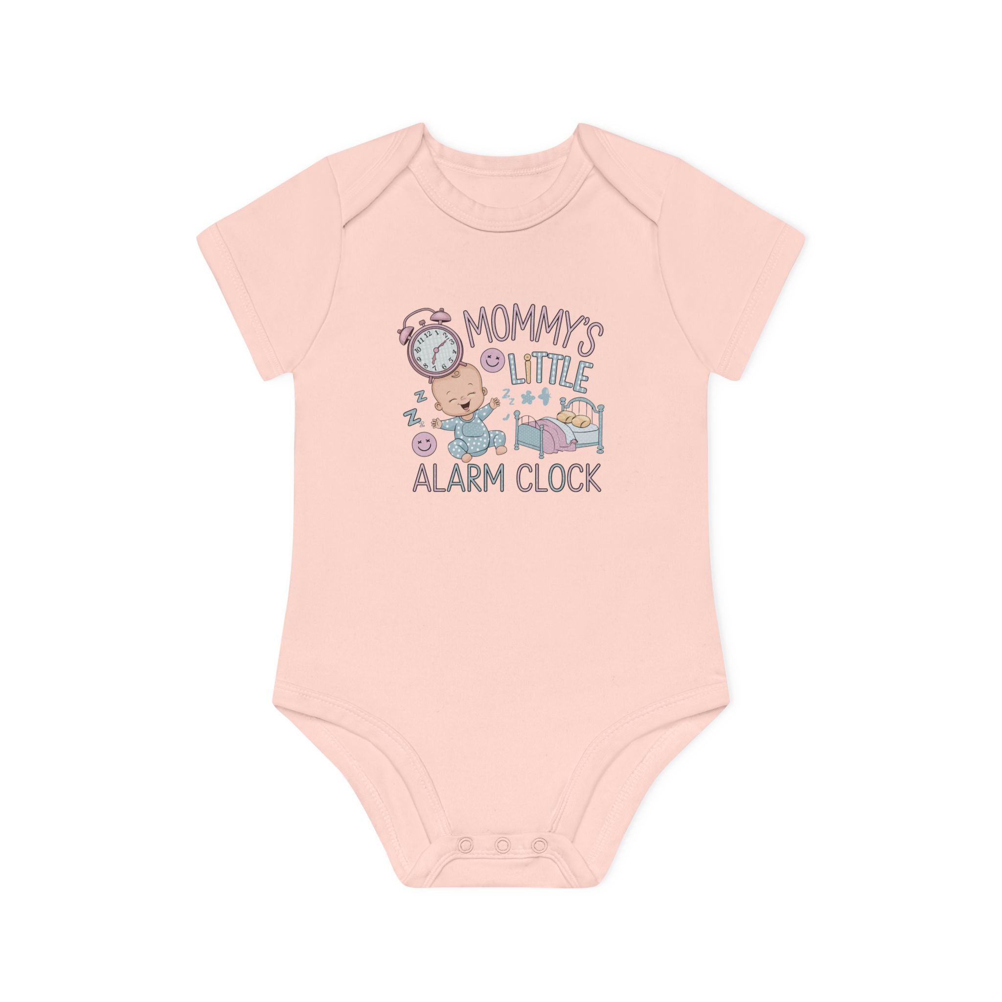 "Mommy's little alarm clock" Baby Organic Short Sleeve Bodysuit