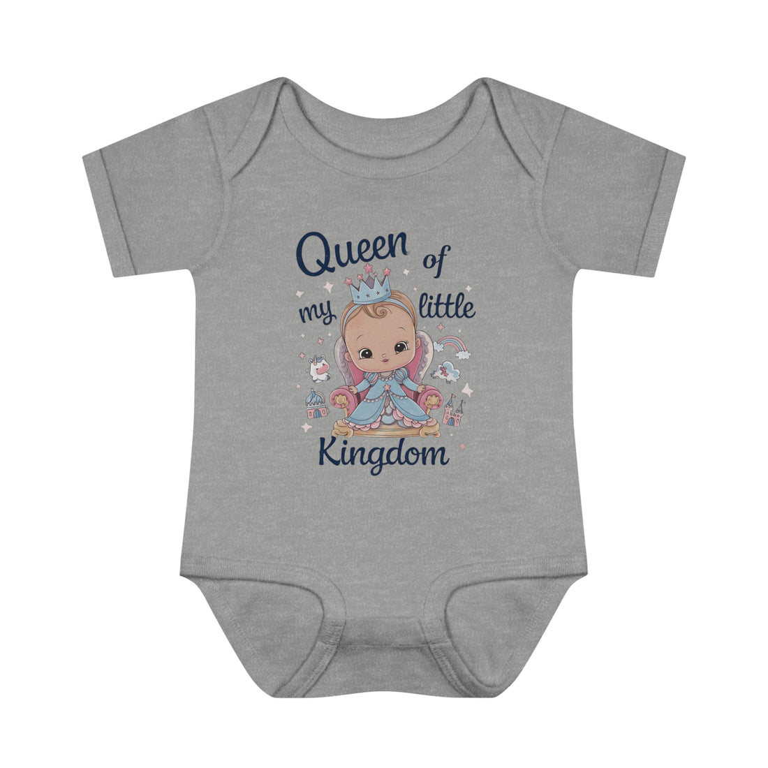 "Queen of my little kingdom" Infant Baby Rib Bodysuit