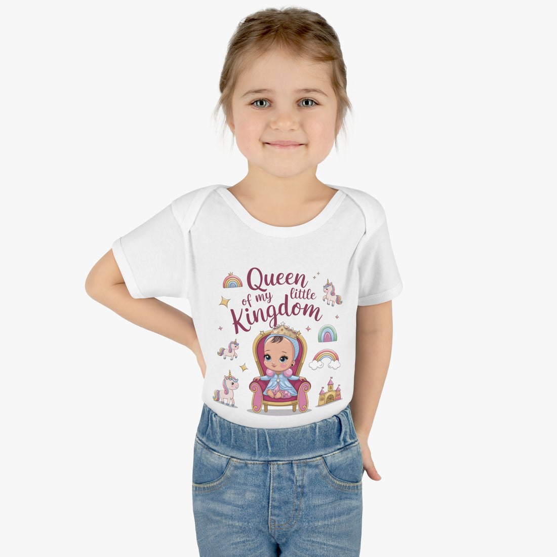 "Queen of my little kingdom" Infant Baby Rib Bodysuit