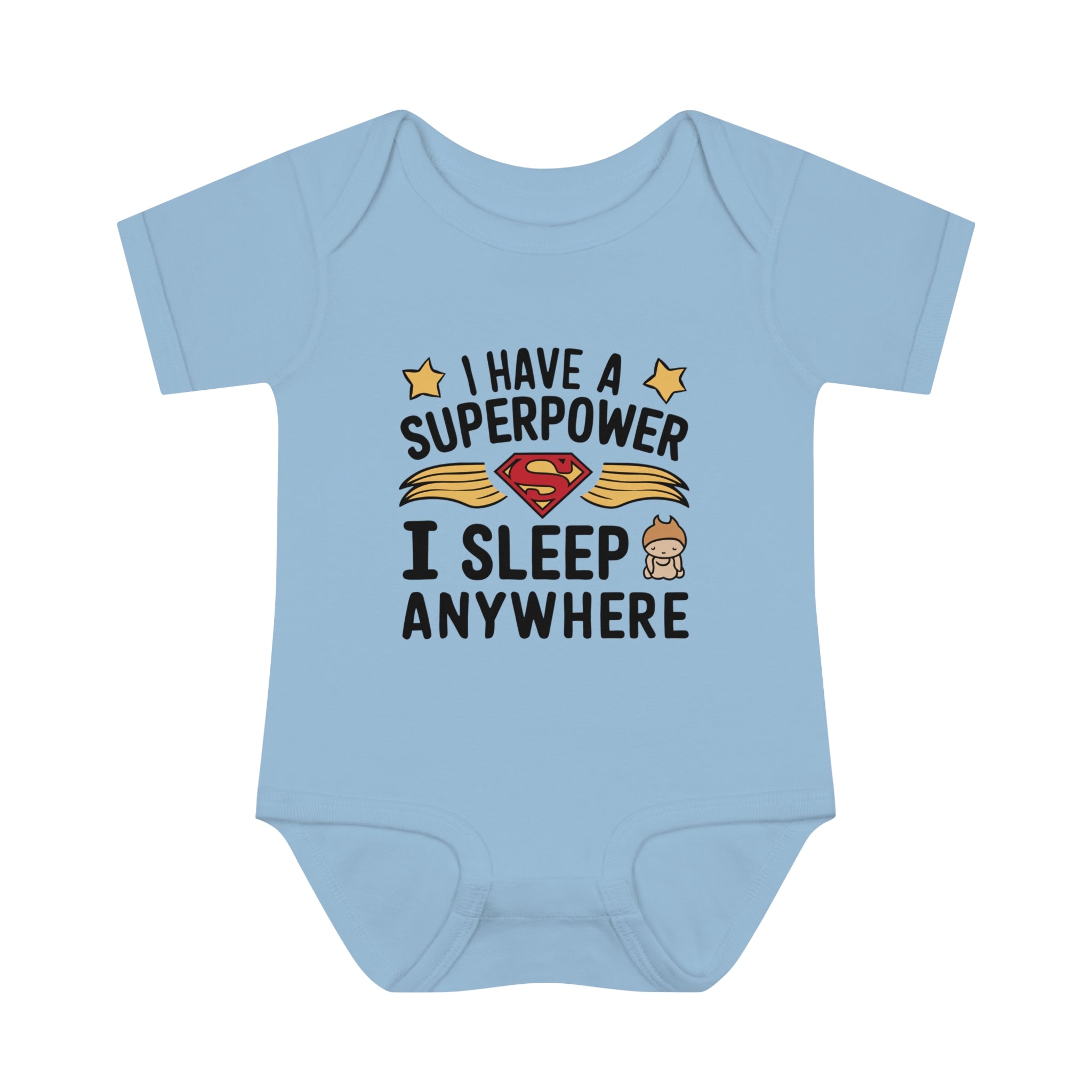"I have a superpower I sleep anywhere" Infant Baby Rib Bodysuit