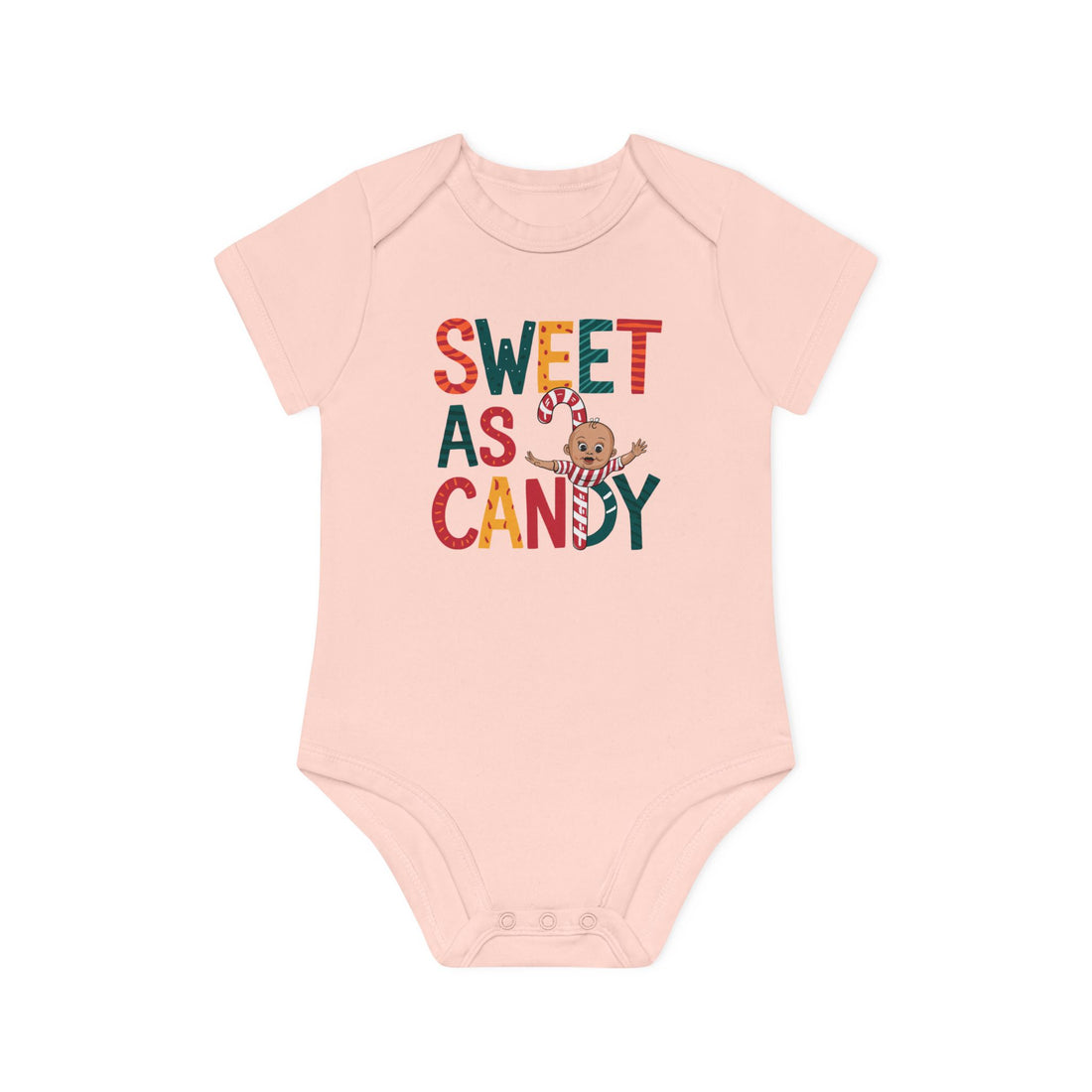 "Sweet as candy" Baby Organic Short Sleeve Bodysuit