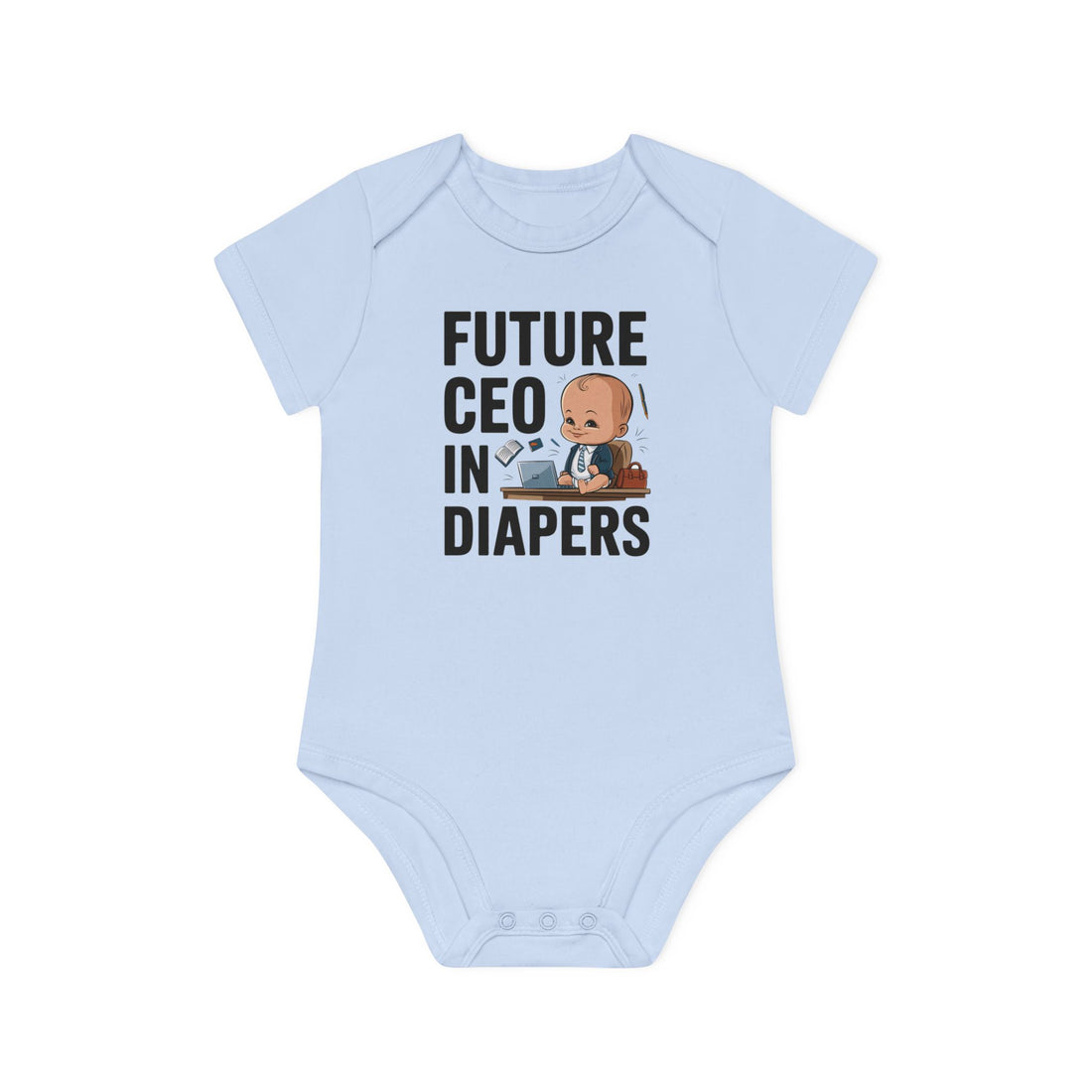 "Future CEO in diapers" Baby Organic Short Sleeve Bodysuit