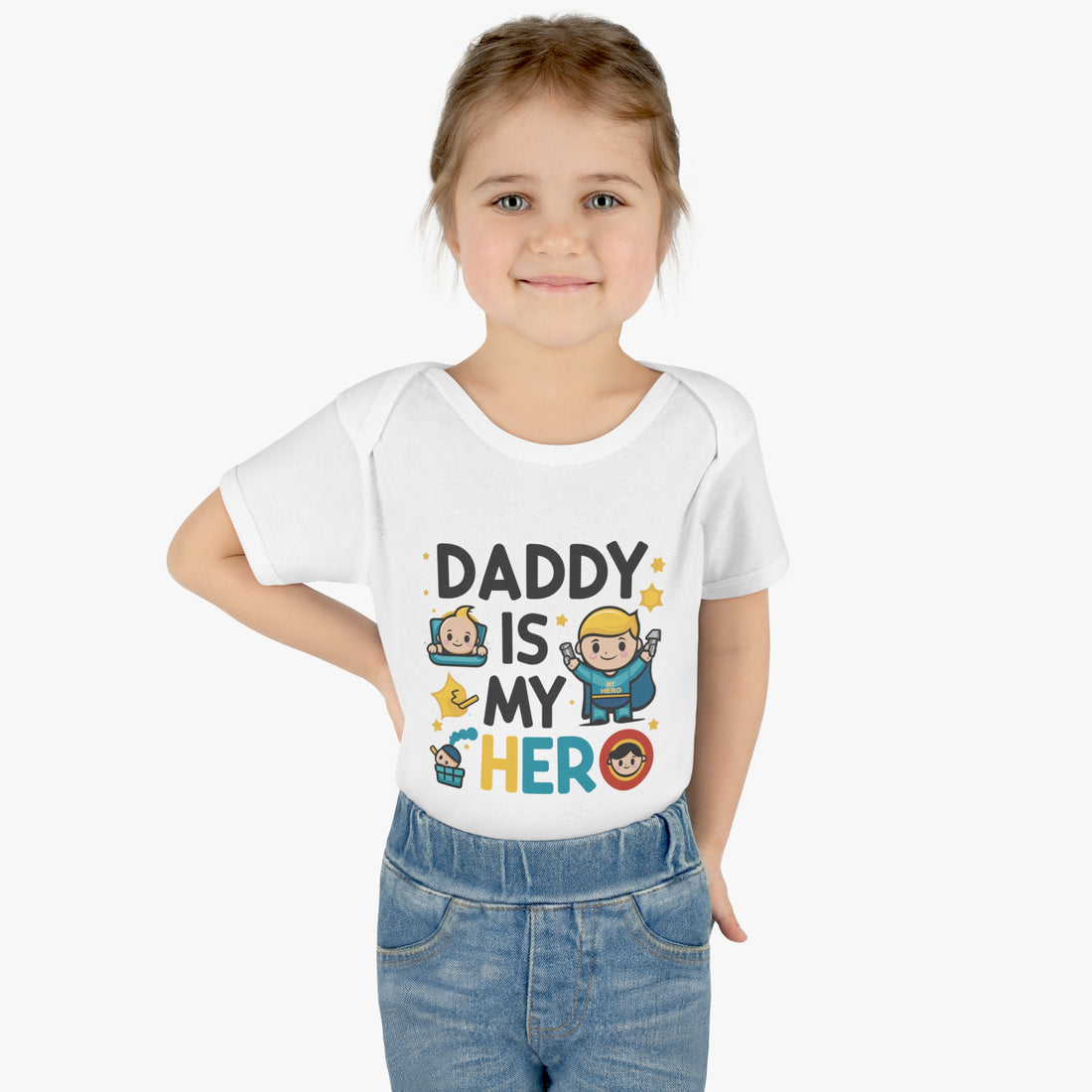 "Daddy is my hero" Infant Baby Rib Bodysuit