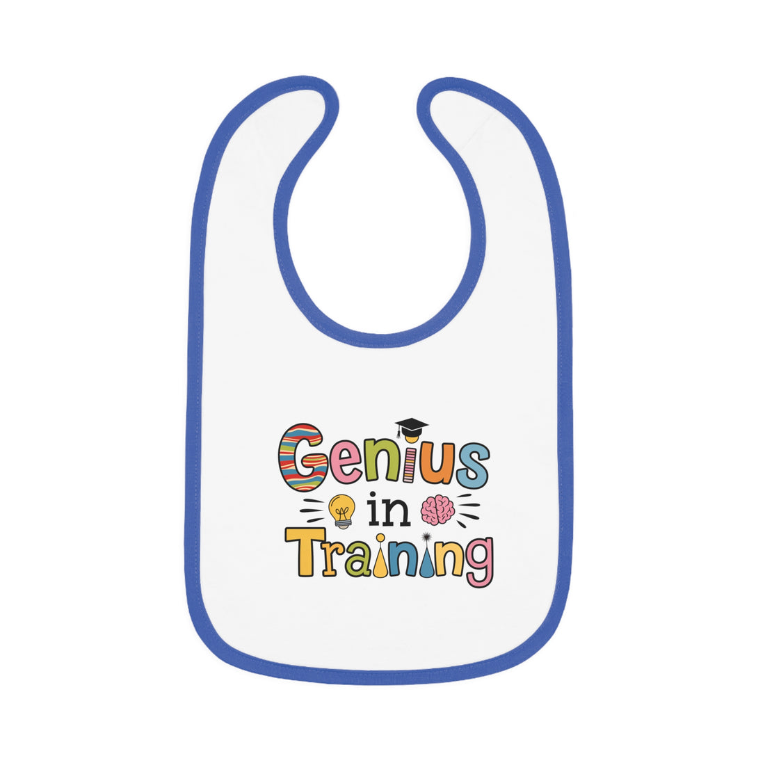 "Genius in training" Baby Contrast Trim Jersey Bib