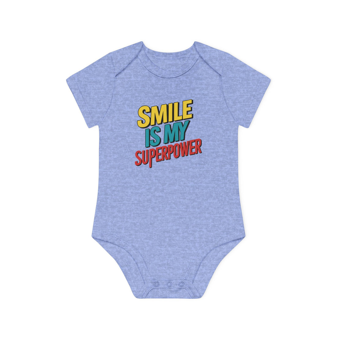 "Smile is my superpower" Baby Organic Short Sleeve Bodysuit