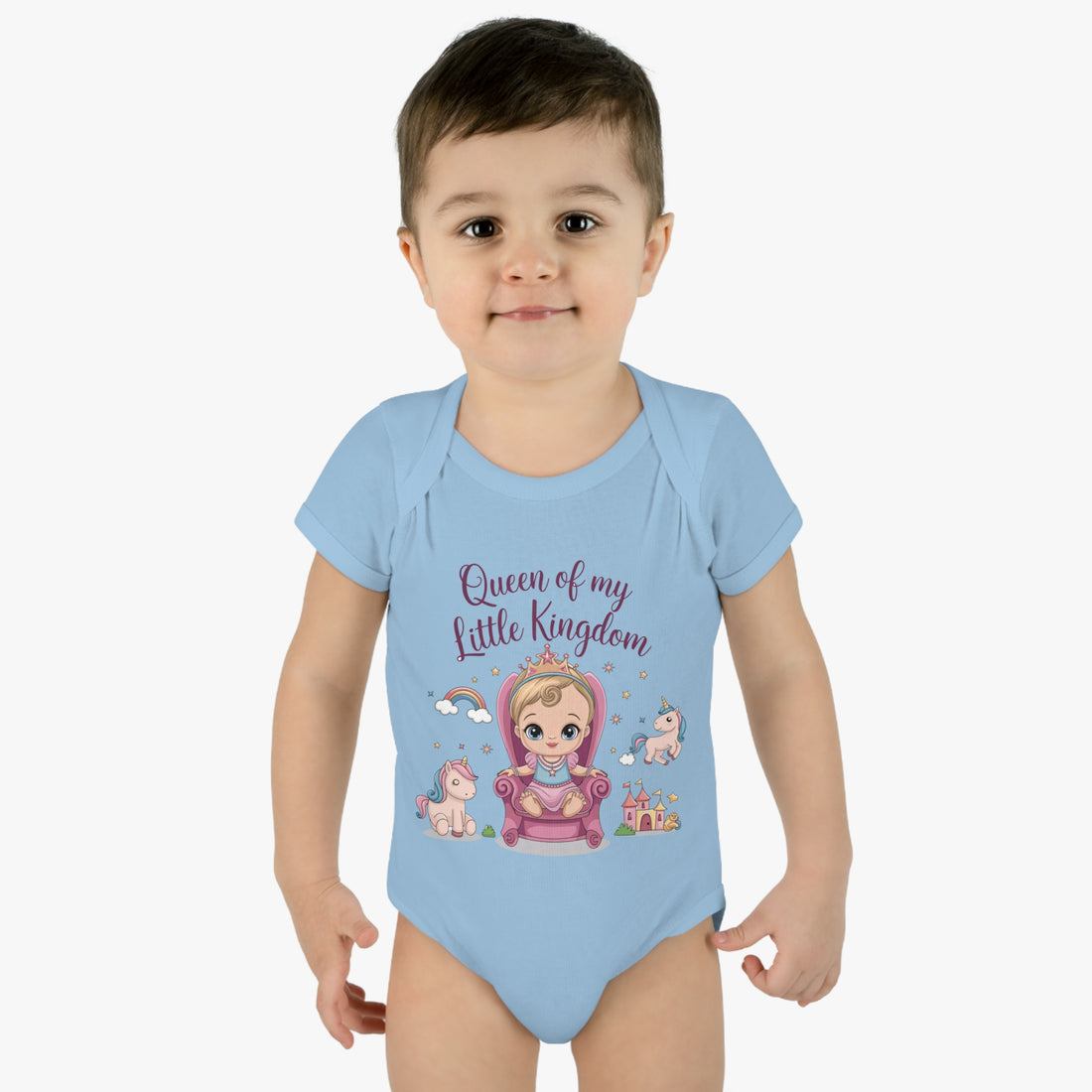 "Queen of my little kingdom" Infant Baby Rib Bodysuit