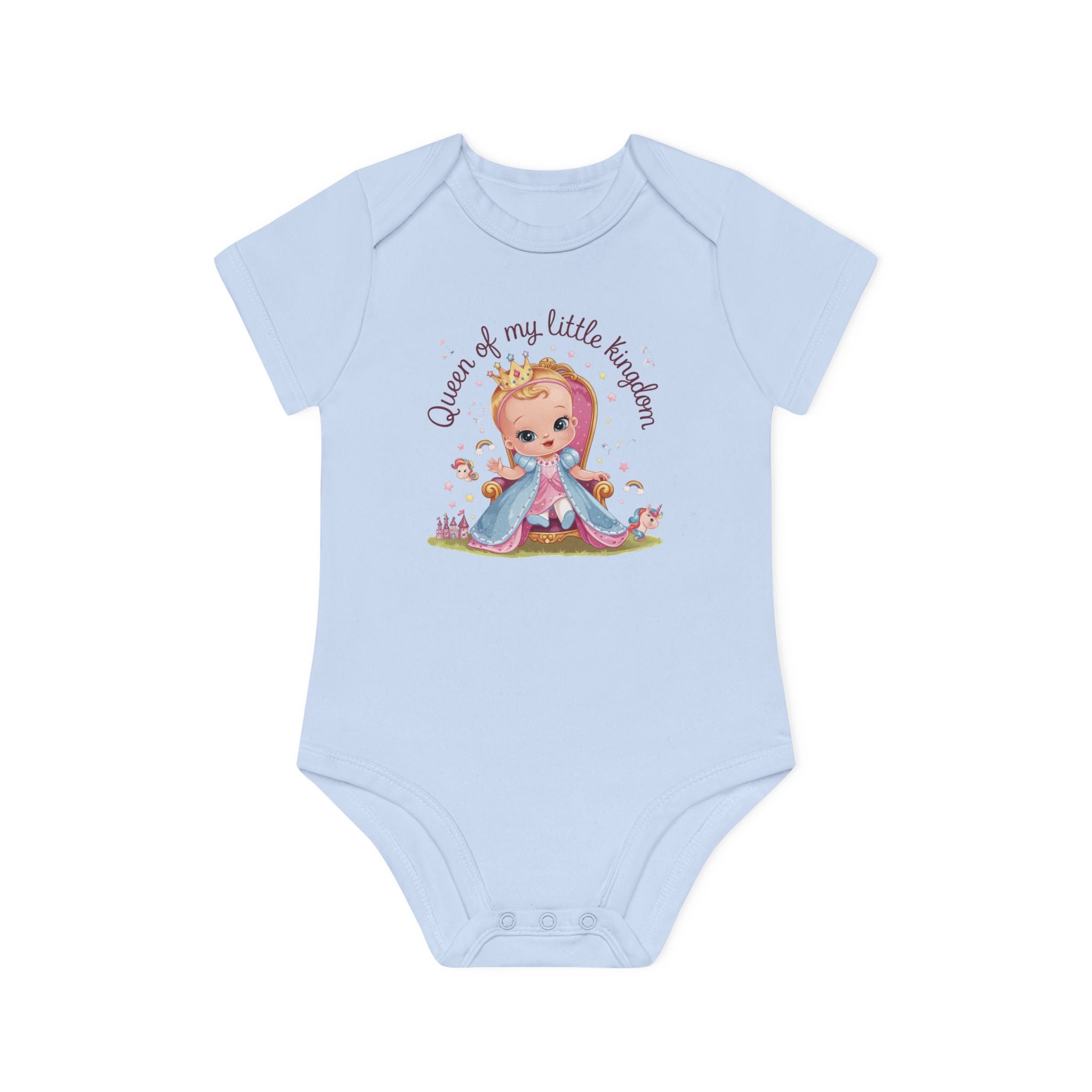 "Queen of my little kingdom" Baby Organic Short Sleeve Bodysuit