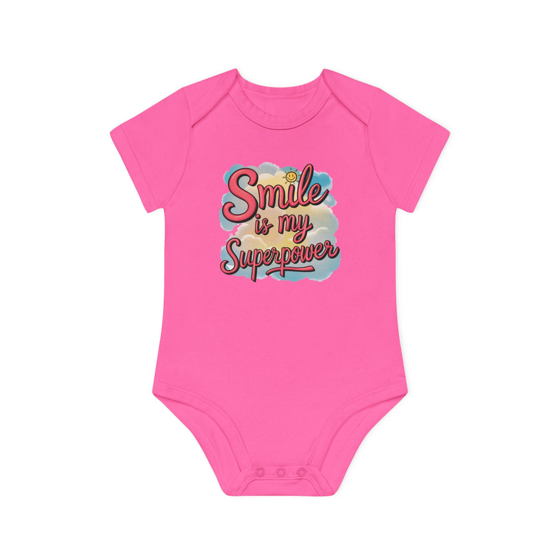 "Smile is my superpower" Baby Organic Short Sleeve Bodysuit