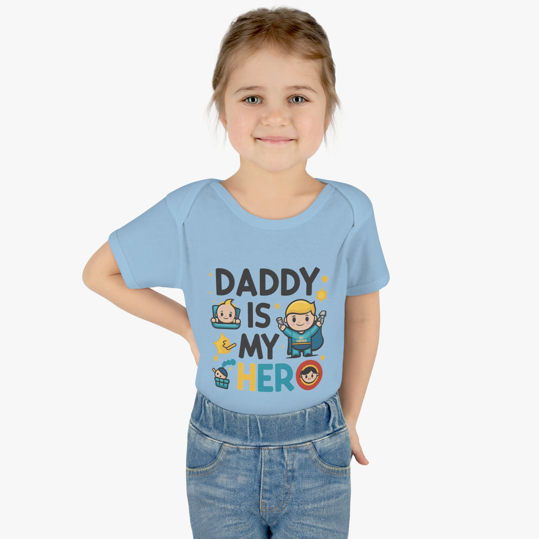 "Daddy is my hero" Infant Baby Rib Bodysuit