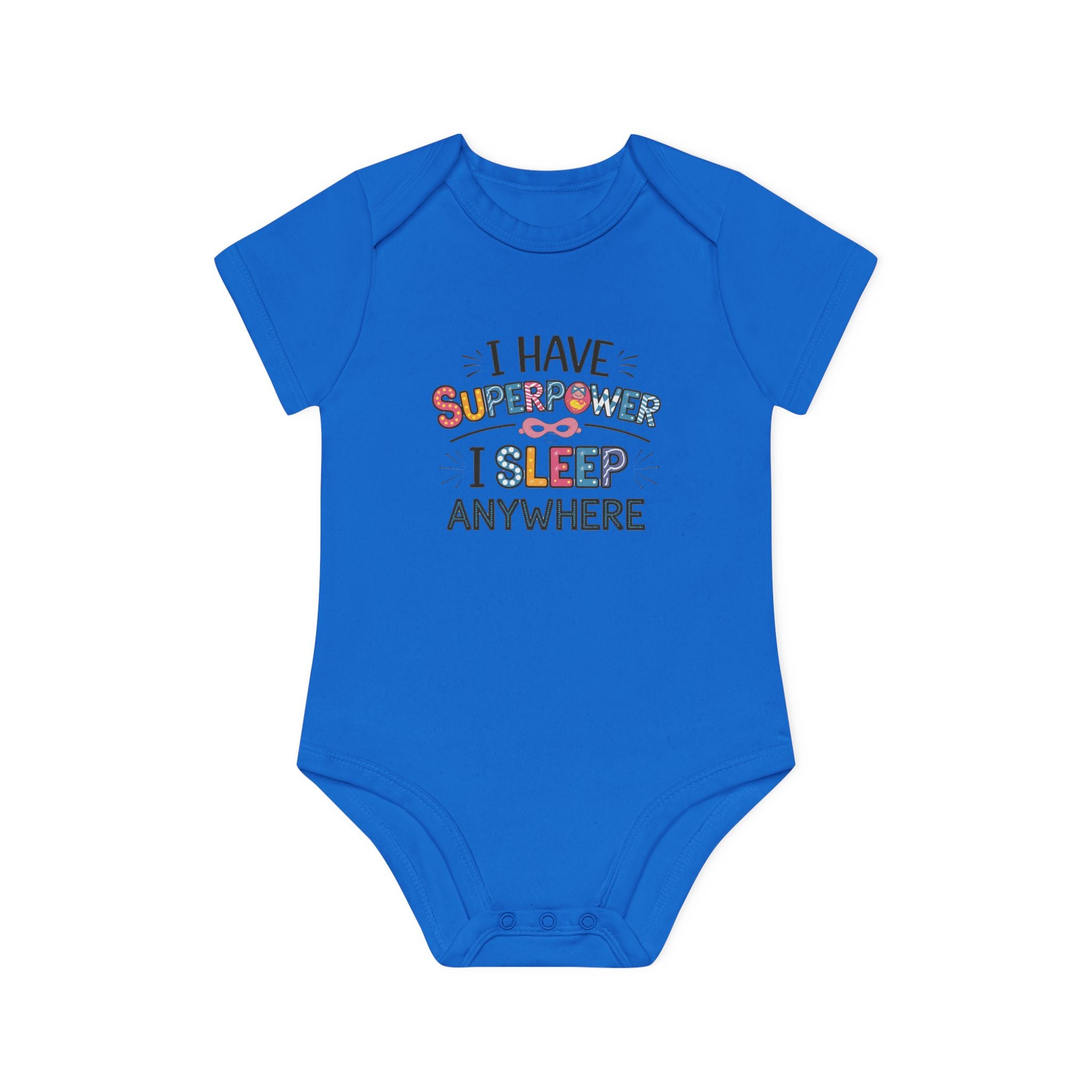 "I have superpower I sleep anywhere" Baby Organic Short Sleeve Bodysuit