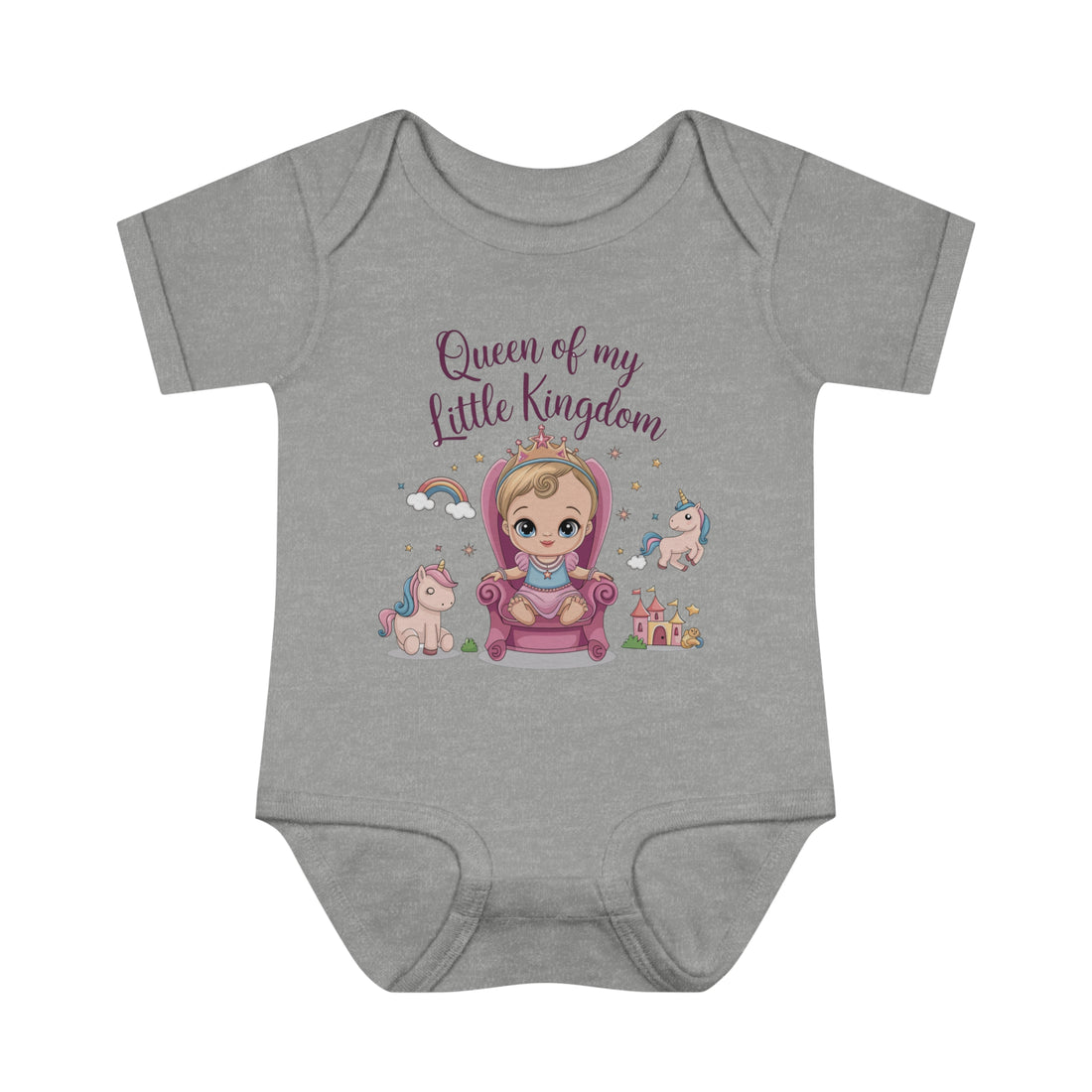 "Queen of my little kingdom" Infant Baby Rib Bodysuit