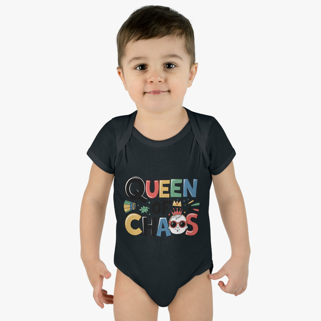 "Queen of chaos" Infant Baby Rib Bodysuit