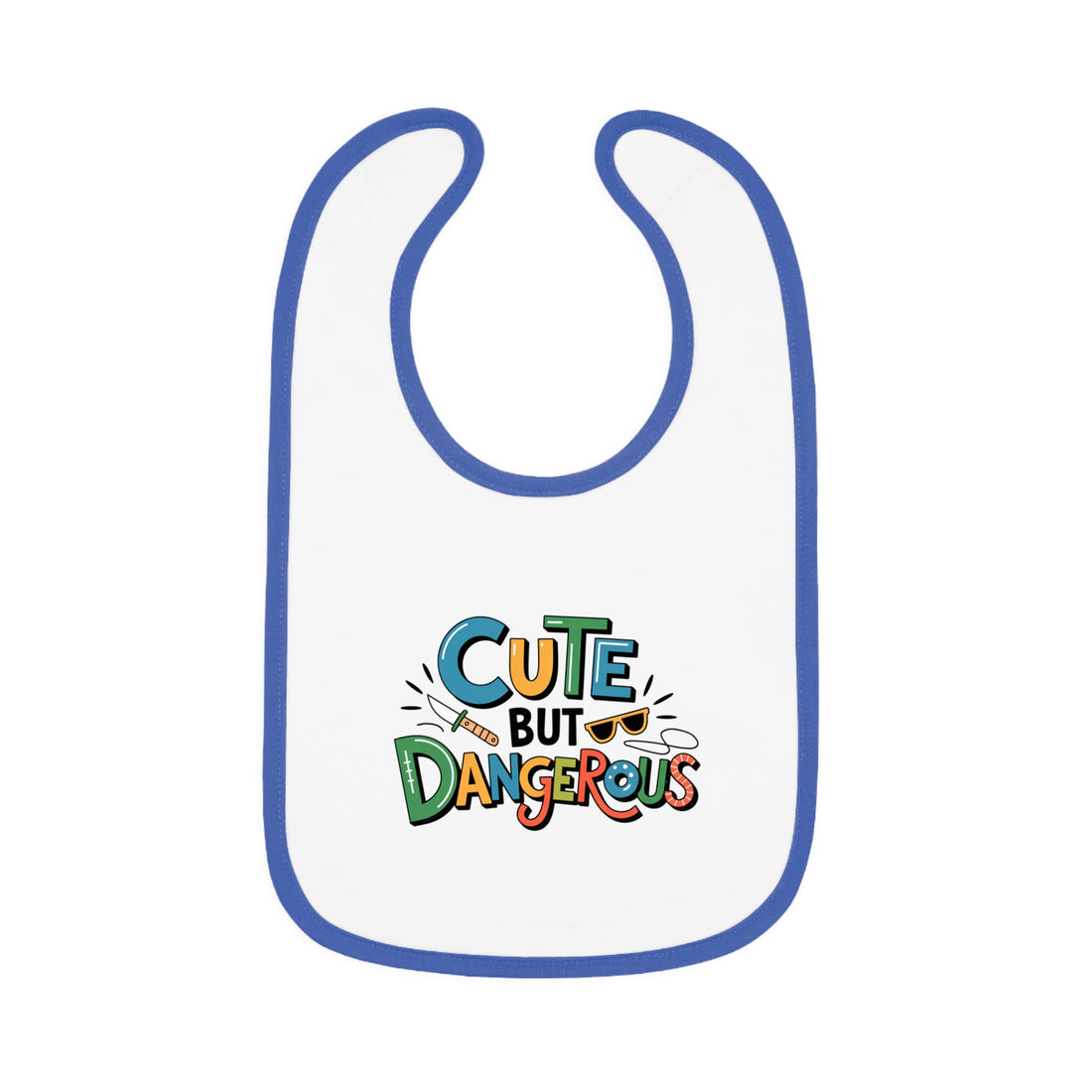 "Cute but dangerous" Baby Contrast Trim Jersey Bib