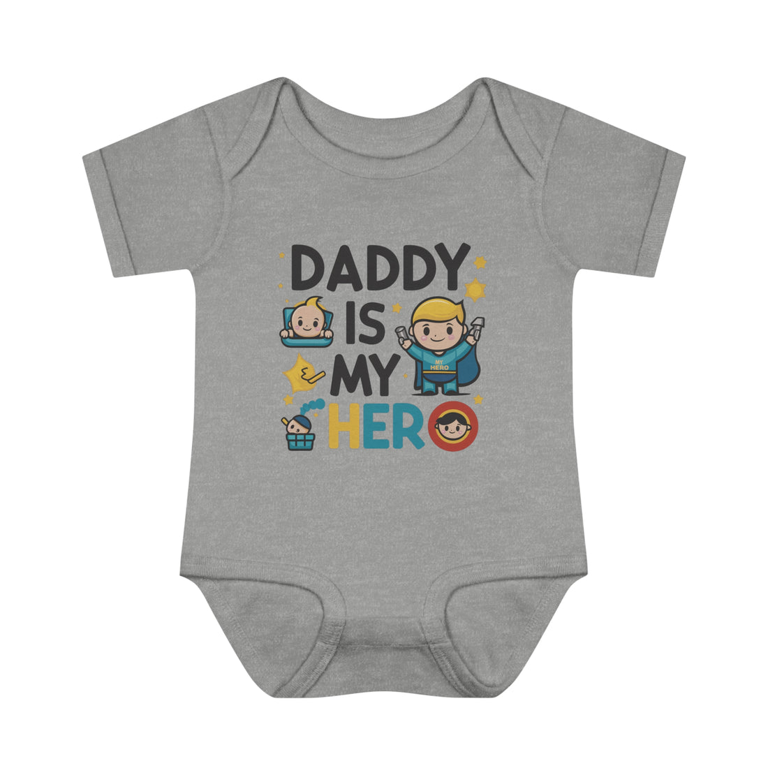 "Daddy is my hero" Infant Baby Rib Bodysuit