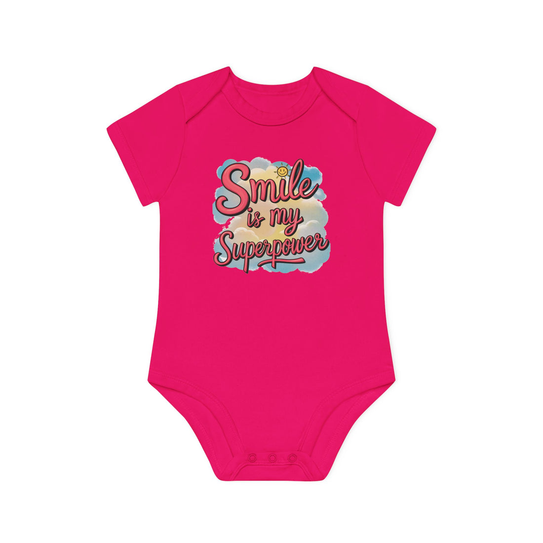 "Smile is my superpower" Baby Organic Short Sleeve Bodysuit