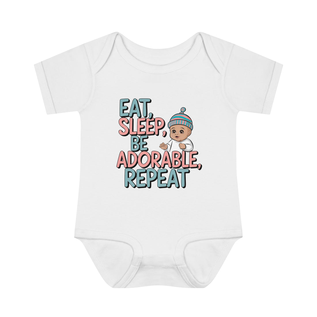 "Eat,sleep,be adorable,repeat" Infant Baby Rib Bodysuit