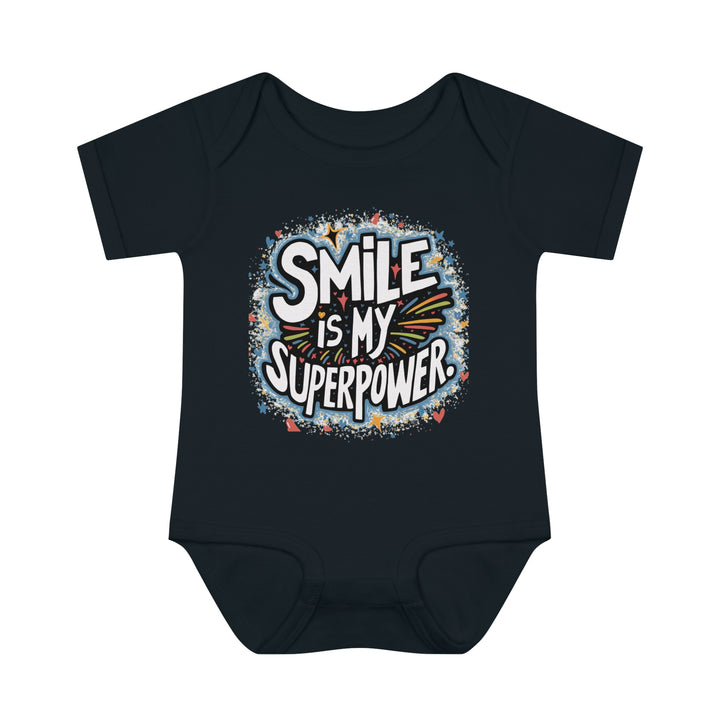 "Smile is my superpower" Infant Baby Rib Bodysuit