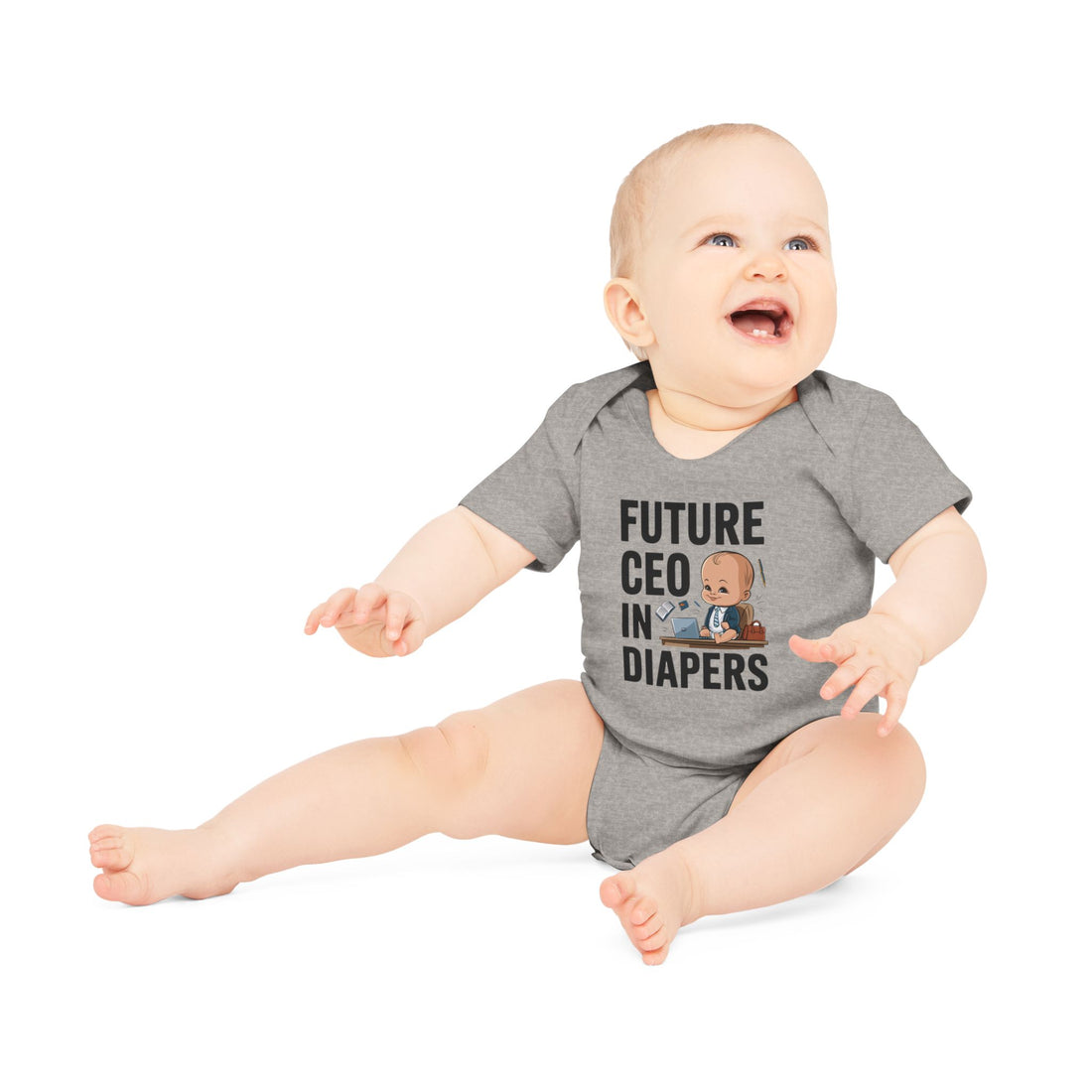 "Future CEO in diapers" Baby Organic Short Sleeve Bodysuit