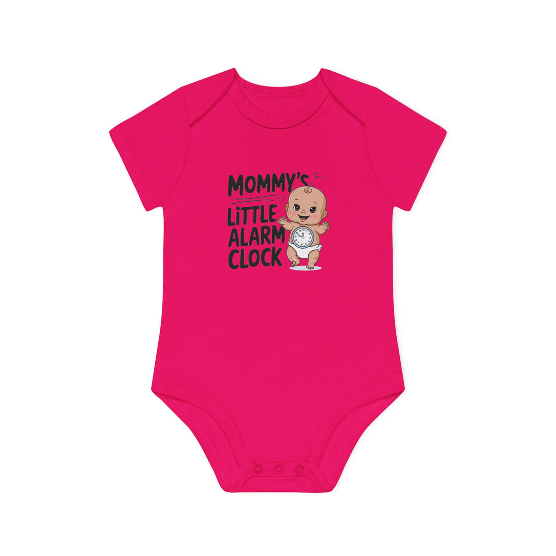 "Mommy's little alarm clock" Baby Organic Short Sleeve Bodysuit