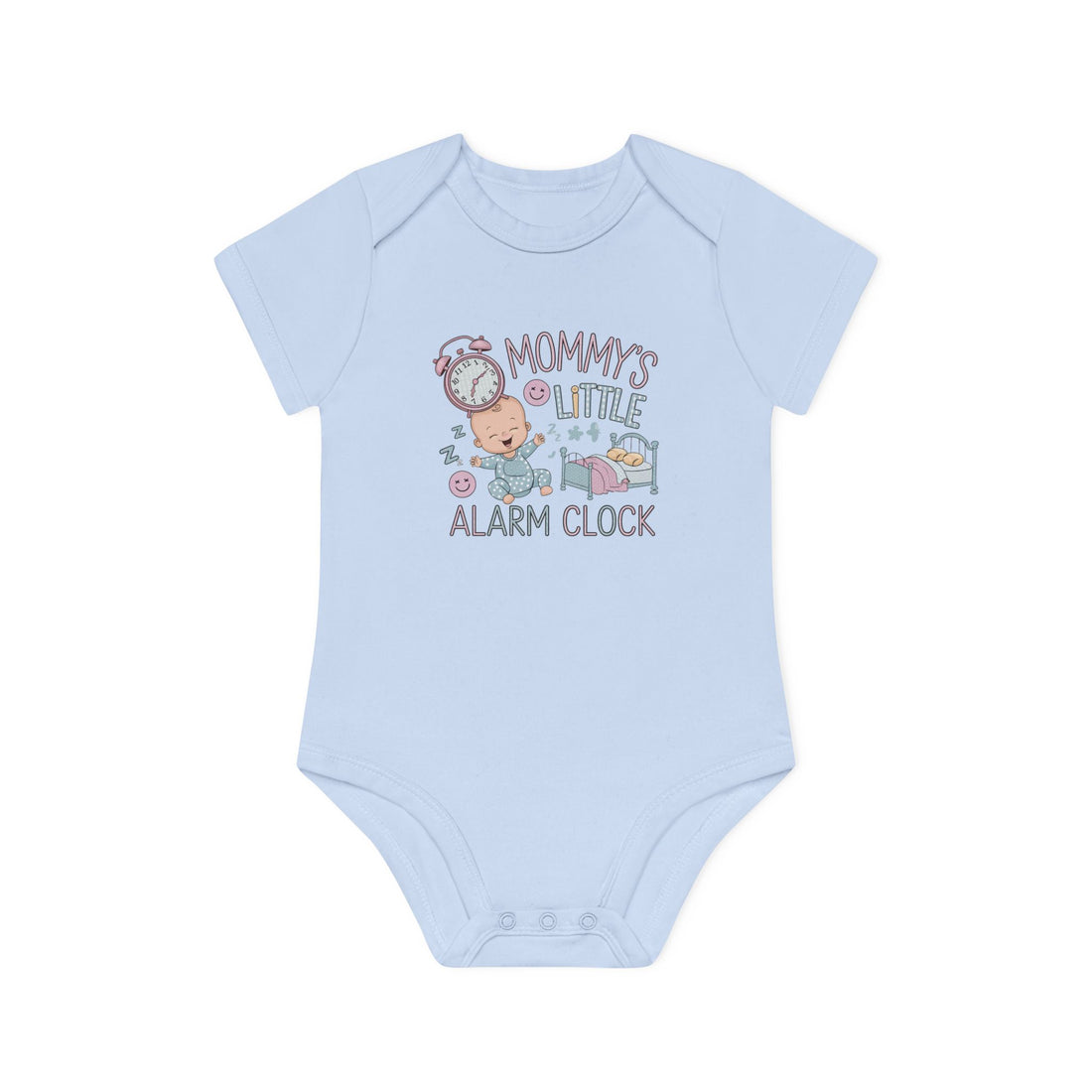 "Mommy's little alarm clock" Baby Organic Short Sleeve Bodysuit