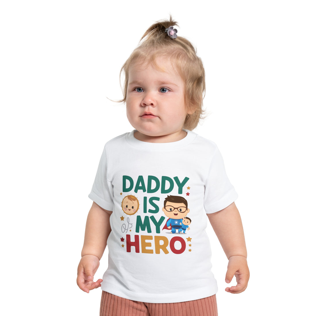 "Daddy is my hero" Baby Short Sleeve T-Shirt