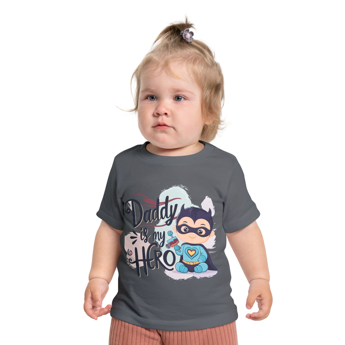 "Daddy is my hero" Baby Short Sleeve T-Shirt