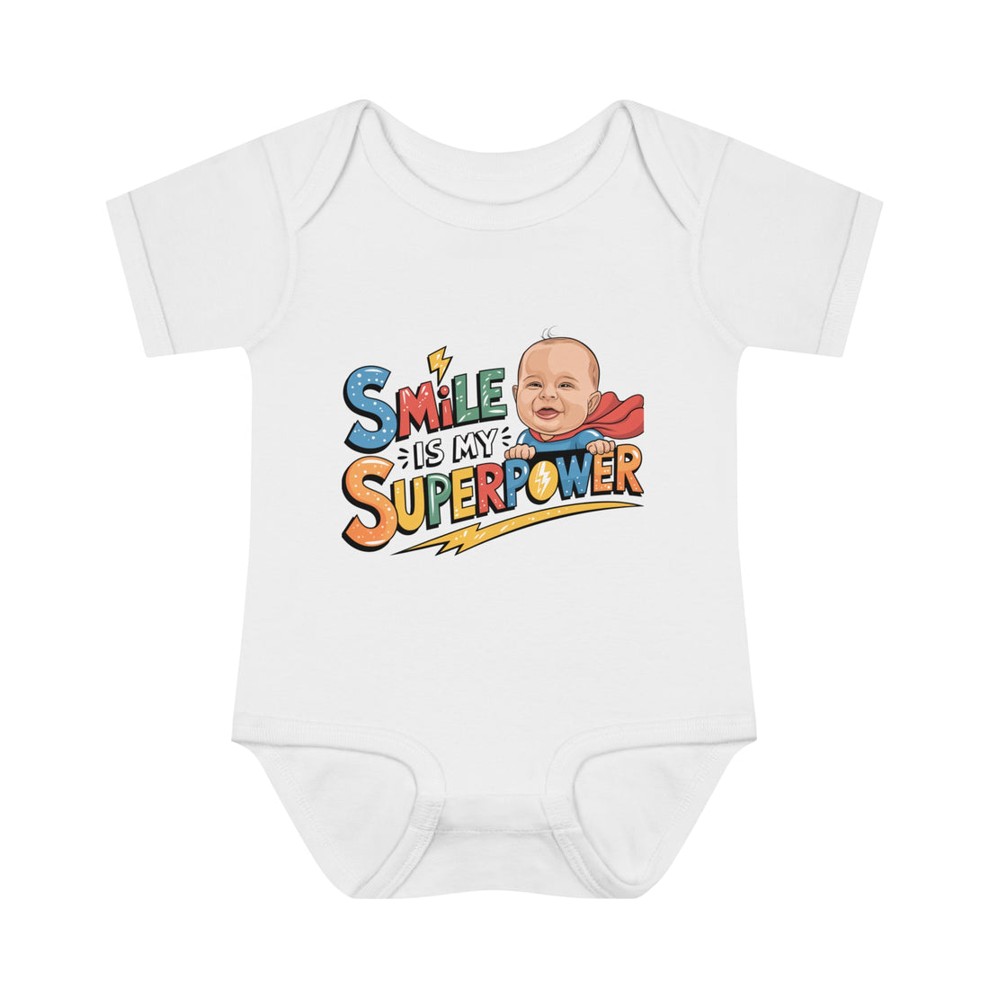 "Smile is my Superpower" Infant Baby Rib Bodysuit