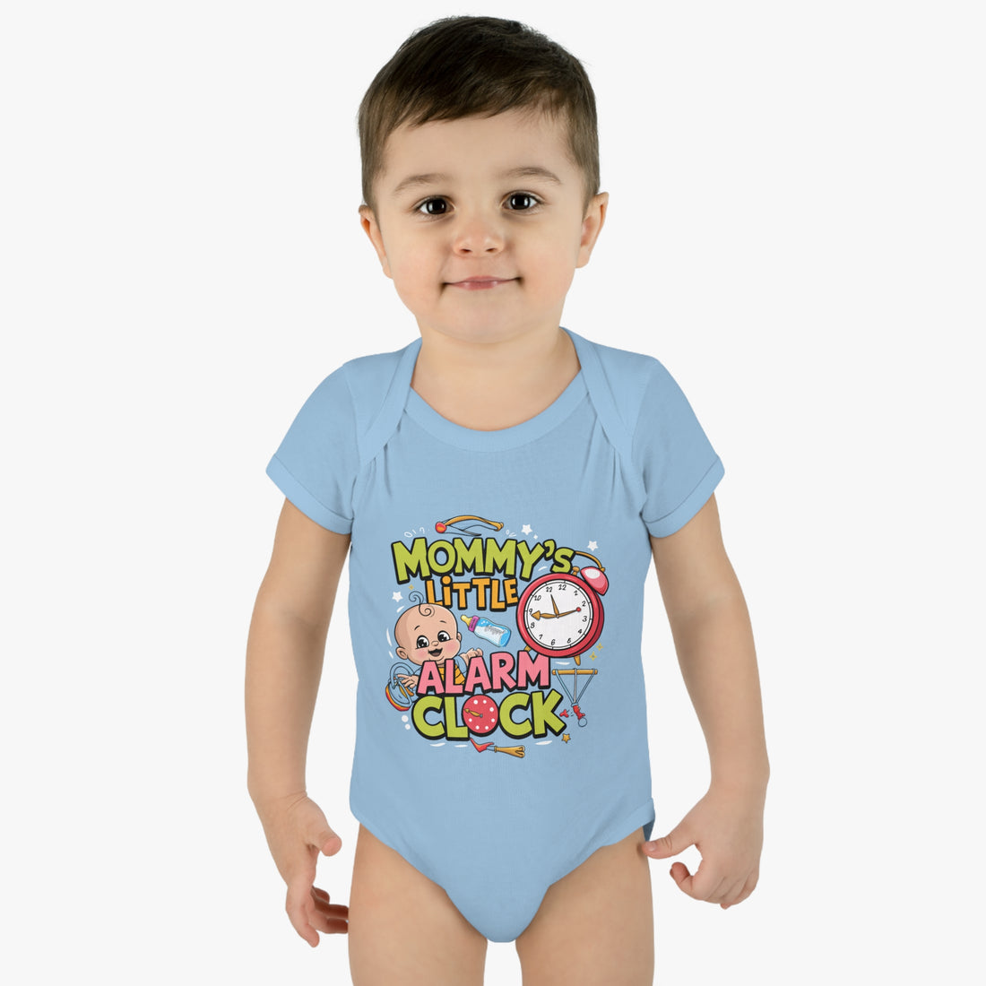 "Mommy's little alarm clock" Infant Baby Rib Bodysuit