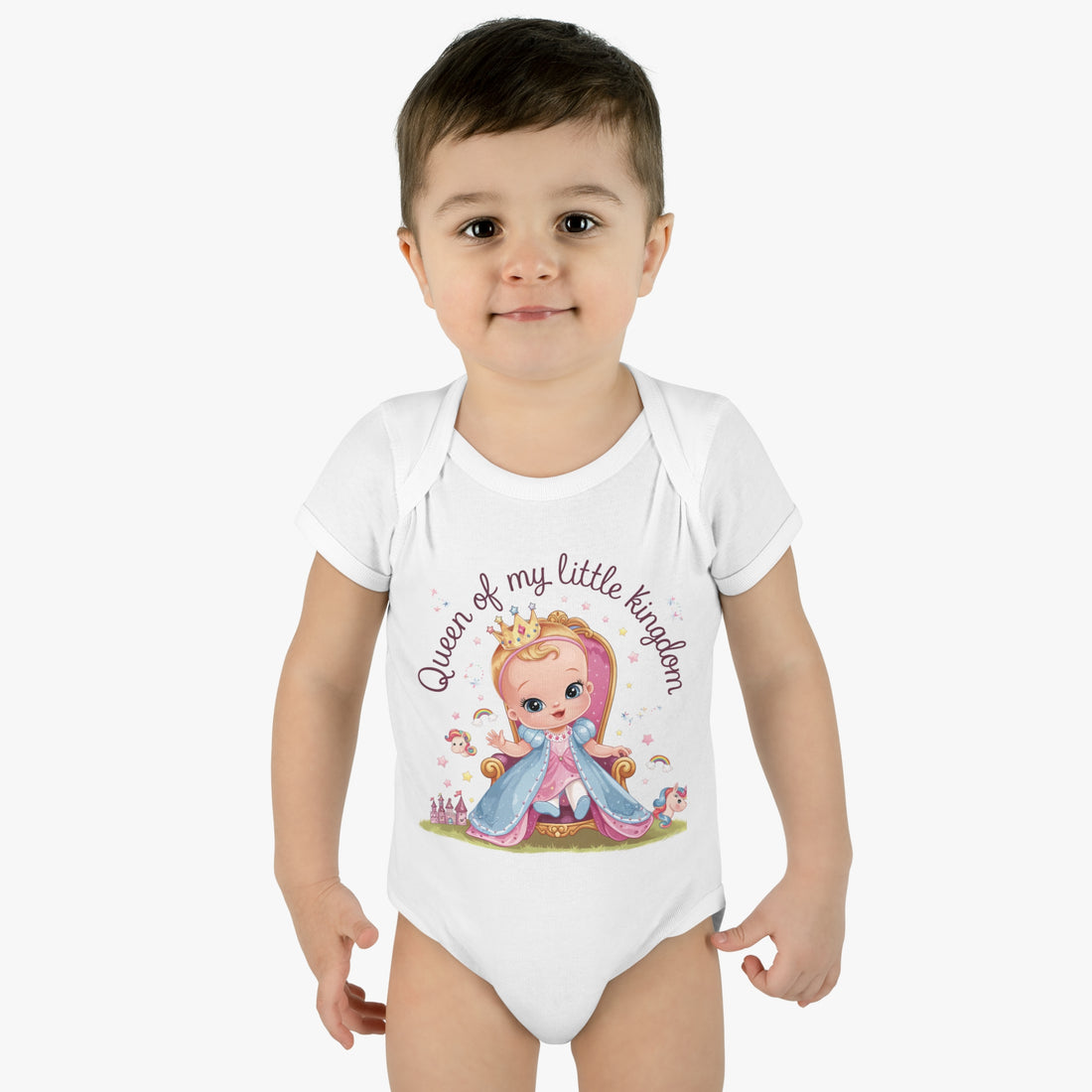 "Queen of my little kingdom" Infant Baby Rib Bodysuit