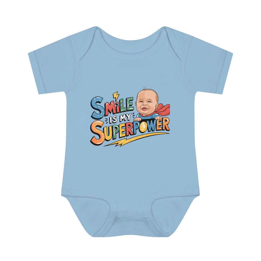 "Smile is my Superpower" Infant Baby Rib Bodysuit