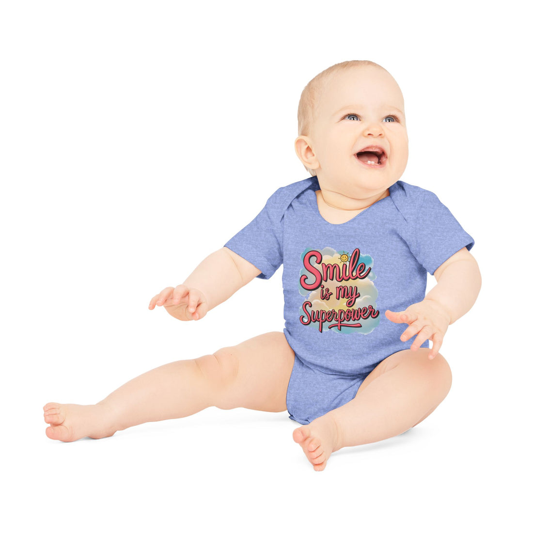 "Smile is my superpower" Baby Organic Short Sleeve Bodysuit