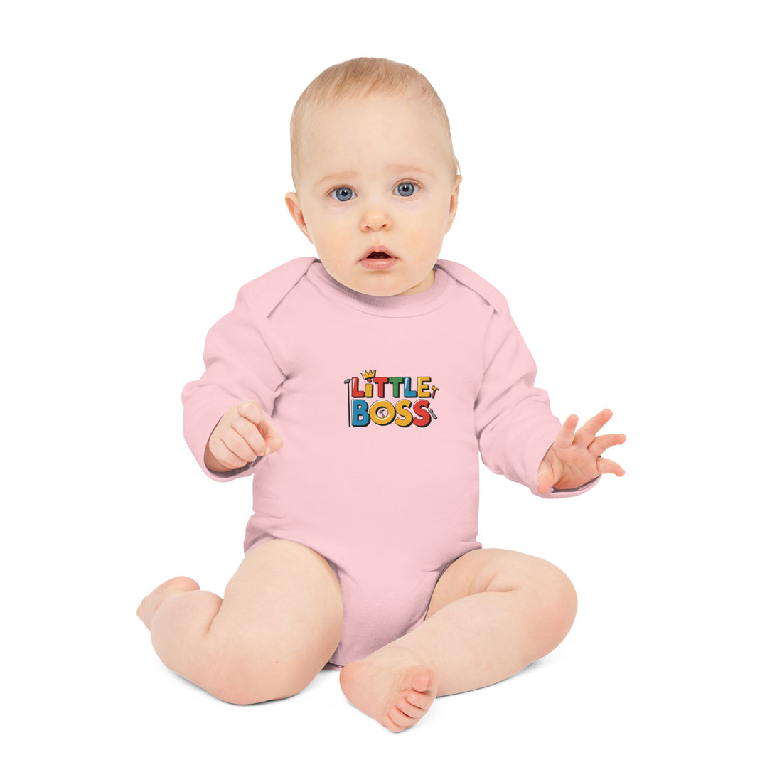 "Little boss" Baby Long-Sleeve Organic Bodysuit